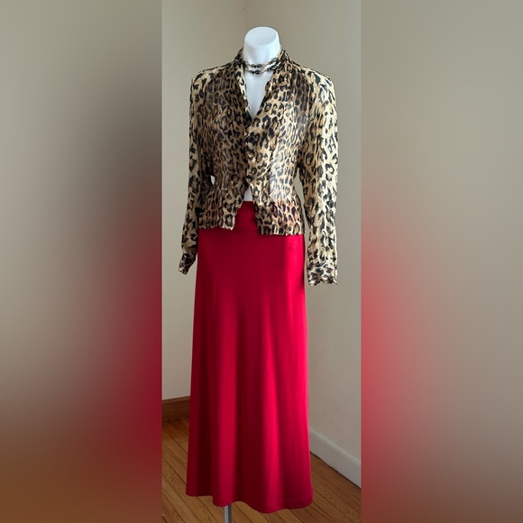 Vintage Anne Pinkerton Sheer Animal Print Leopard Blouse SZ S Good Condition - Picture 2 of 13